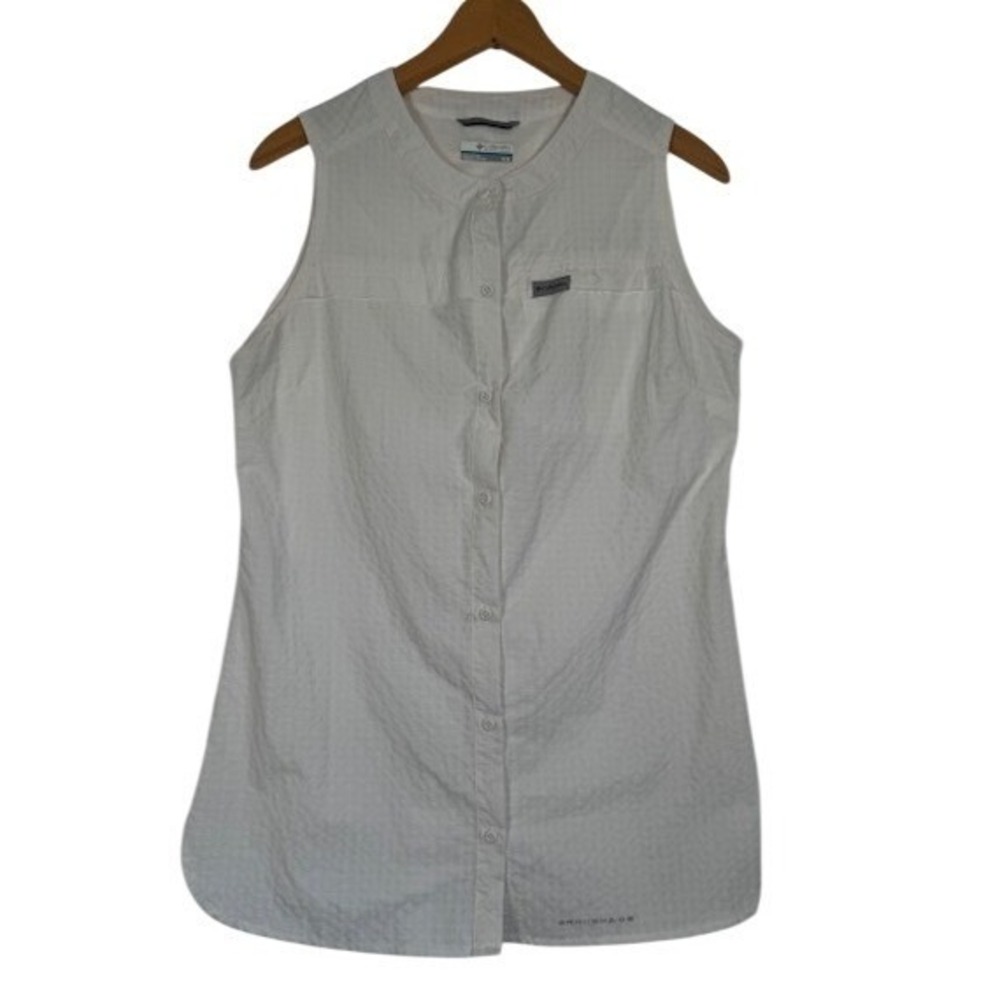 Columbia Sportswear Omni Shade Sleeveless Button Up Shirt Women's M/M White